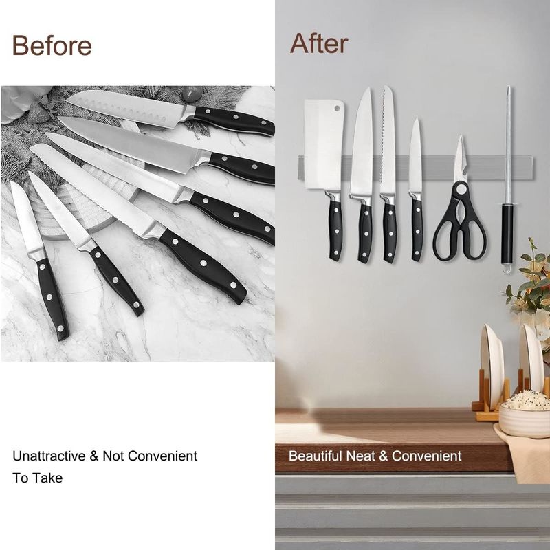 304 Stainless Steel Magnetic Knife Holder để bảo vệ chống ăn mòn tường