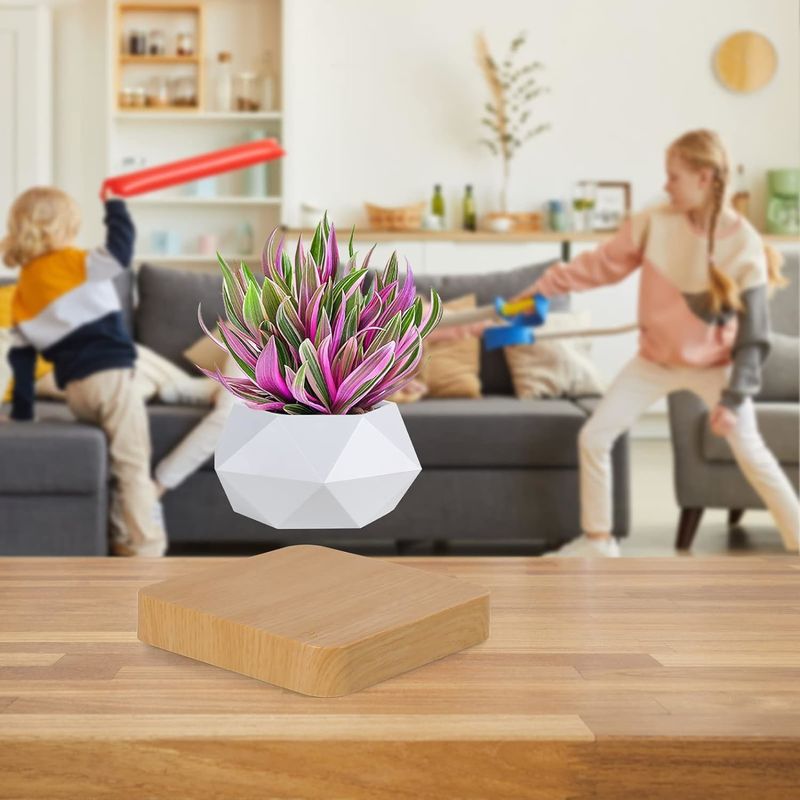 Cơ sở xoay Magnetic Levitation Plant Pot For Home Garden Desk Decoration