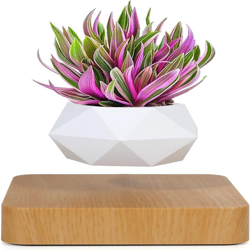 Cơ sở xoay Magnetic Levitation Plant Pot For Home Garden Desk Decoration