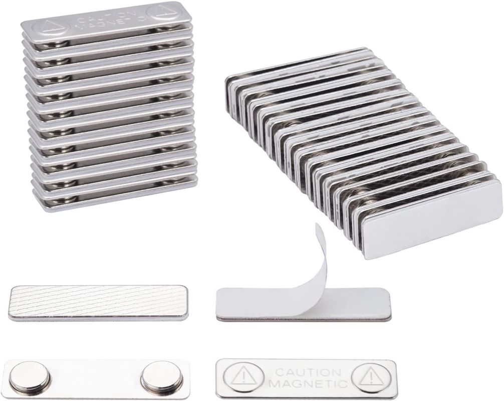 25PCS Nhãn tên từ tính tùy chỉnh Biểu tượng với 2 nam châm Neodymium cường độ cao
