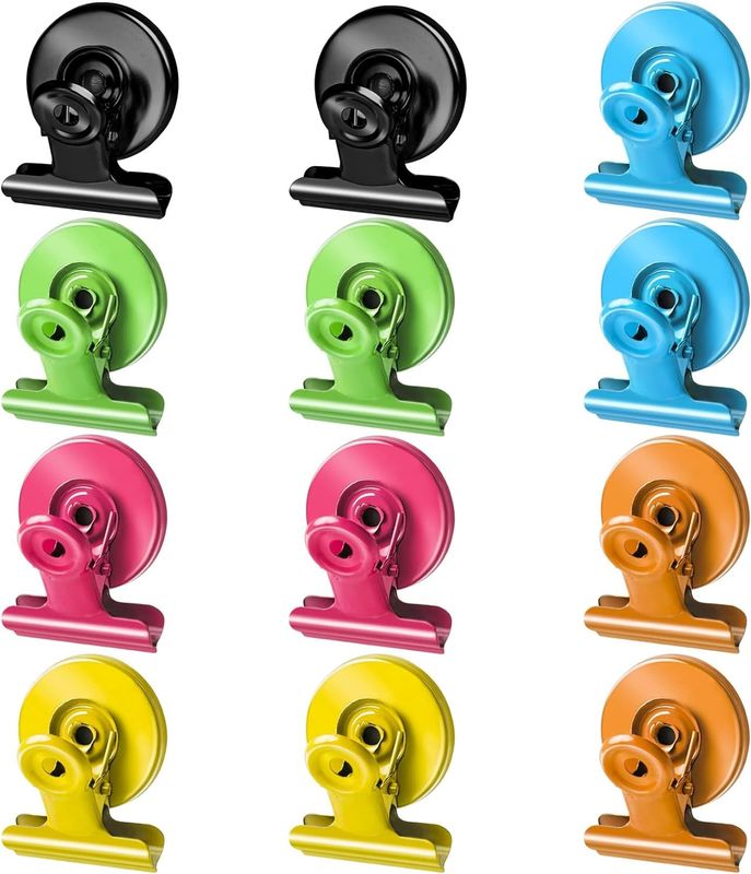 12PCS Clip từ lực hạng nặng cho bảng trắng Danh sách giấy hiển thị Đẹp trên giảng dạy