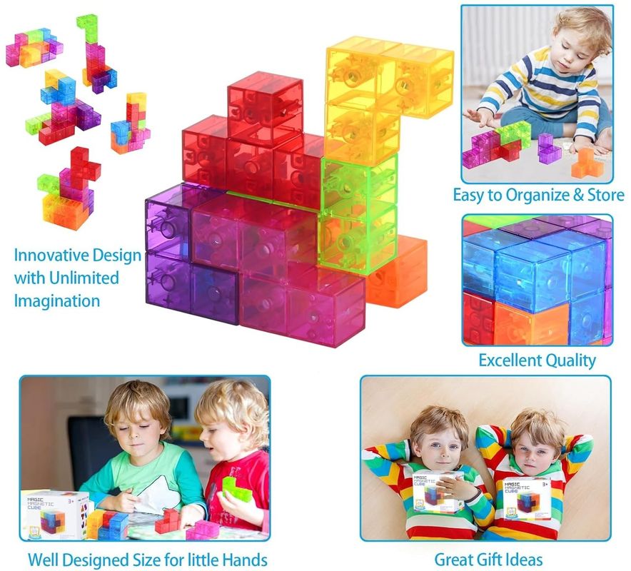3D Magnetic Rubik's Cube Magnetic Puzzle Cube Set Of 7 Multi Shape Cho Trẻ em
