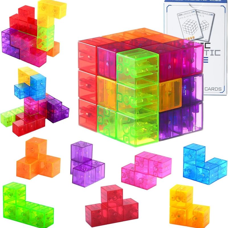 3D Magnetic Rubik's Cube Magnetic Puzzle Cube Set Of 7 Multi Shape Cho Trẻ em
