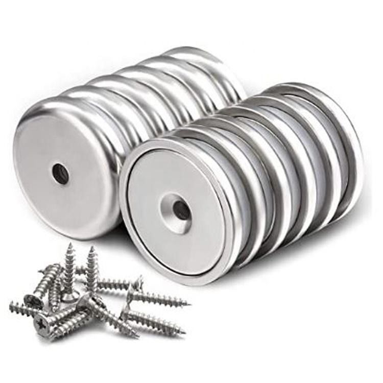 Vòng cơ sở cốc Neodymium Magnet Pot với công việc nặng Countersunk lỗ và vít không gỉ
