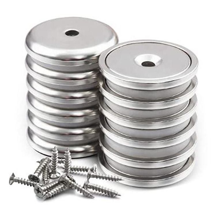 Vòng cơ sở cốc Neodymium Magnet Pot với công việc nặng Countersunk lỗ và vít không gỉ