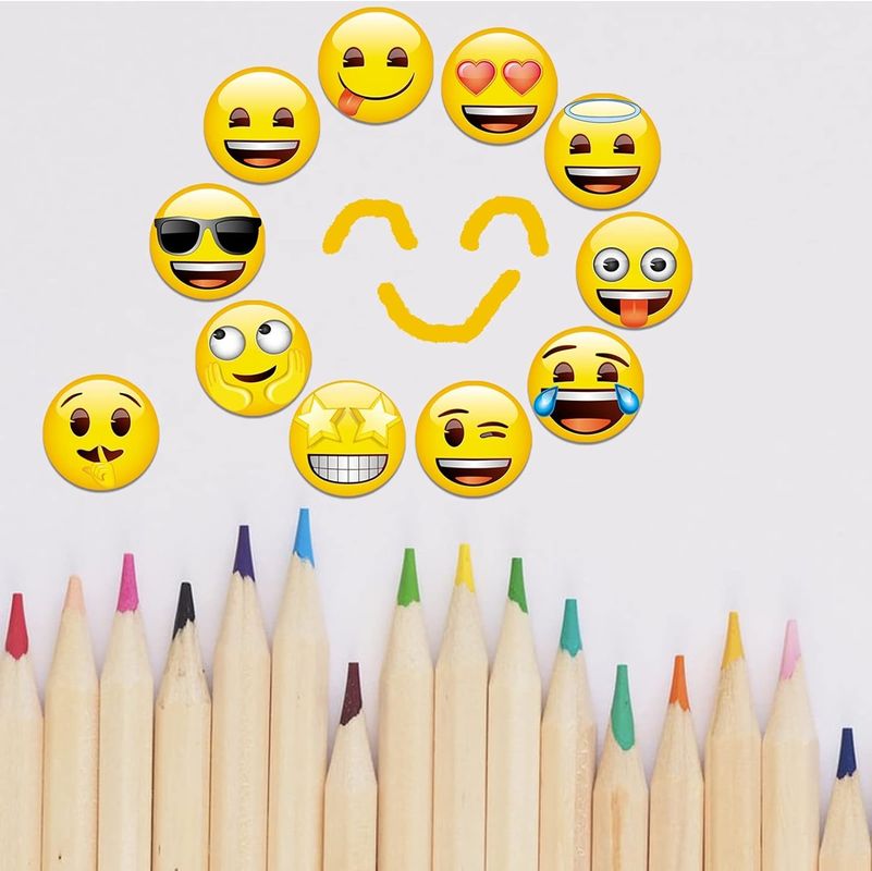 54Pcs Cute Emoji Magnets trang trí cho tủ lạnh Magnets Whiteboard