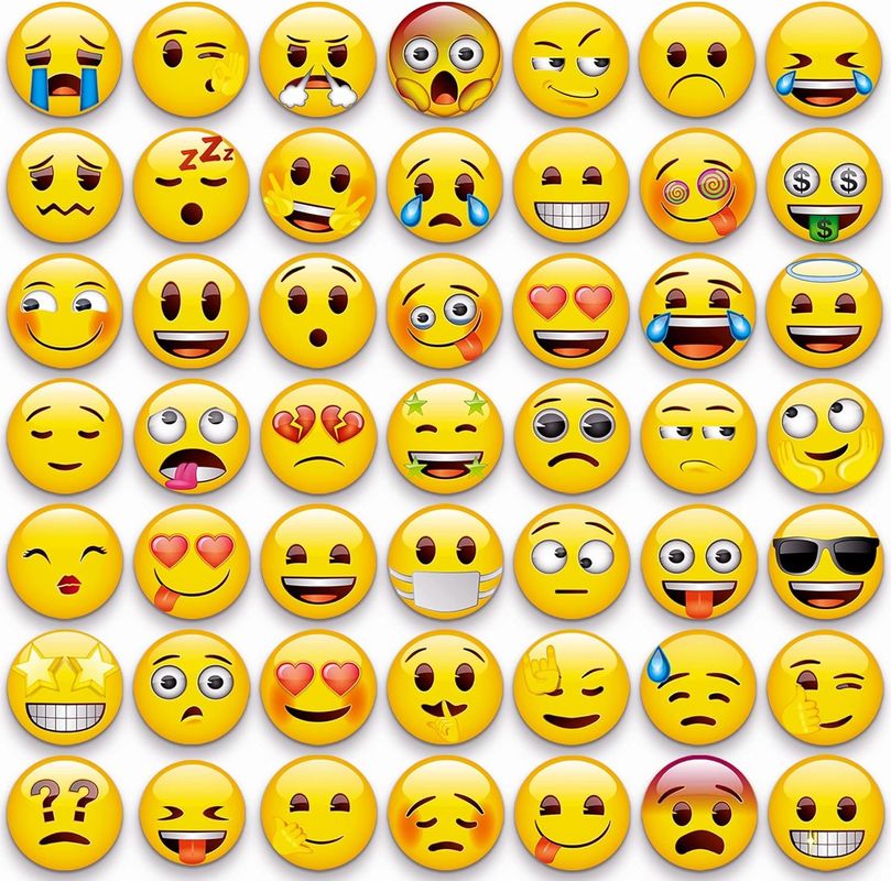 54Pcs Cute Emoji Magnets trang trí cho tủ lạnh Magnets Whiteboard