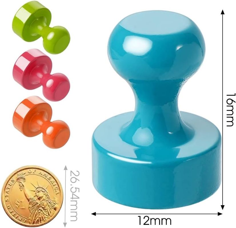 16Pcs đa màu từ tính Thumbtacks kim loại tủ lạnh từ tính cho phòng học nhà bếp văn phòng
