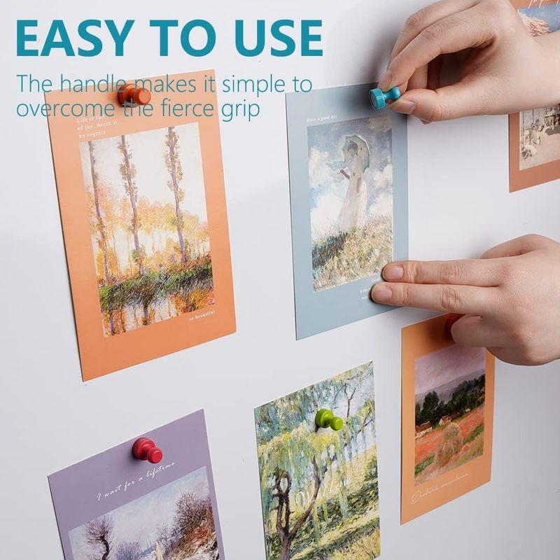 16Pcs đa màu từ tính Thumbtacks kim loại tủ lạnh từ tính cho phòng học nhà bếp văn phòng