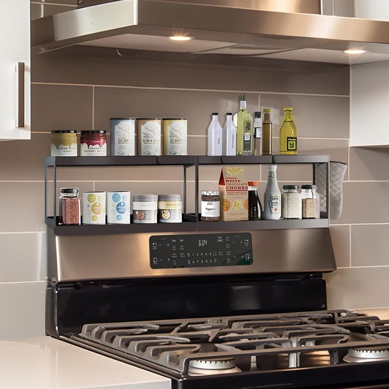 Đẹp hai lớp Magnetic Storage Rack Cửa hàng bếp Cửa hàng bếp cho bếp Top Organizer
