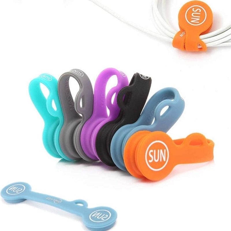 6PCS Magnetic Cord Organizer Color Earphone Cord Holder Cho Trường Văn phòng Nhà