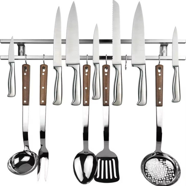 18 inch ống vuông thép không gỉ Magnetic dao cầm cho tường với móc