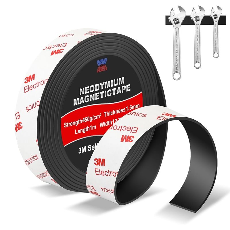Dải băng nam châm Neodymium linh hoạt cuộn với 3M mạnh lắp bám đệm cho tường DIY