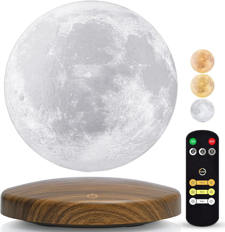 Điện thoại điều khiển từ xa đèn levitation từ tính 3D Trăng nổi ánh sáng đêm với 3 màu sắc