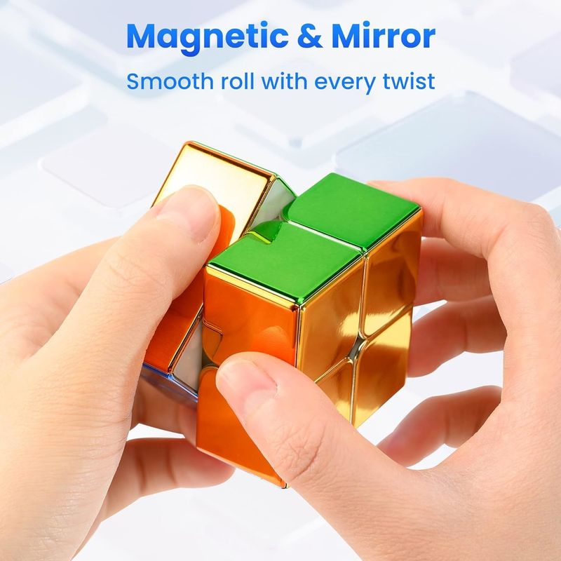 ABS nhựa Mini Magnetic Rubik's Cube gương phản xạ 2x2 Speed Cube Magnetic