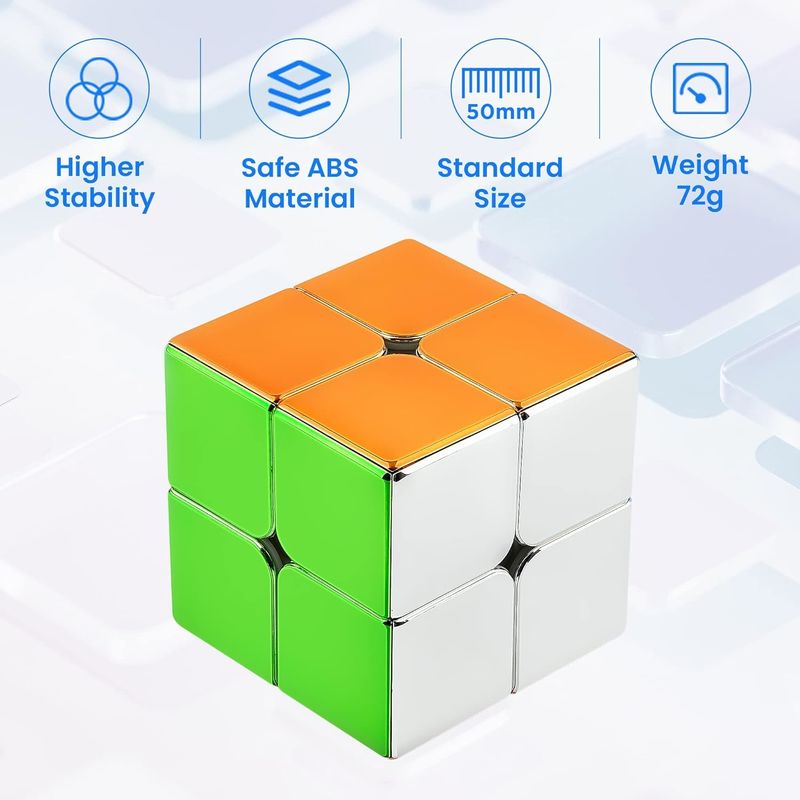 ABS nhựa Mini Magnetic Rubik's Cube gương phản xạ 2x2 Speed Cube Magnetic