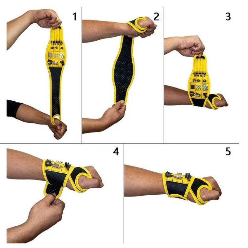 Vòng đeo cổ tay từ tính để giữ vít, móng, khoan, dây đeo cầm công cụ cổ tay với nam châm mạnh