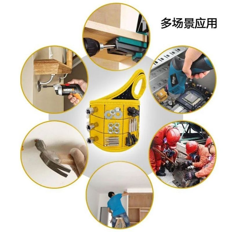 Vòng đeo cổ tay từ tính để giữ vít, móng, khoan, dây đeo cầm công cụ cổ tay với nam châm mạnh