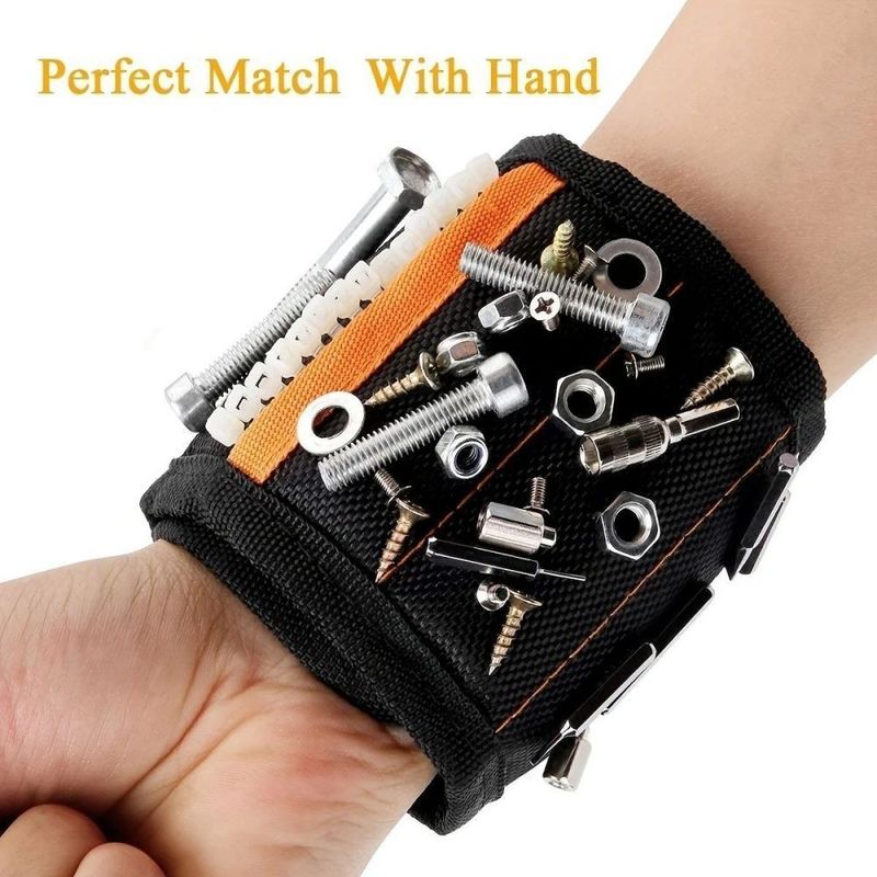 Vòng đeo tay từ tính với dây đeo ngón tay cái Magnets mạnh mẽ giữ móng khoan Bit hạt Lưu trữ