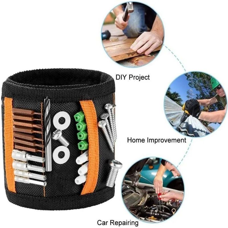 Vòng đeo tay từ tính với dây đeo ngón tay cái Magnets mạnh mẽ giữ móng khoan Bit hạt Lưu trữ
