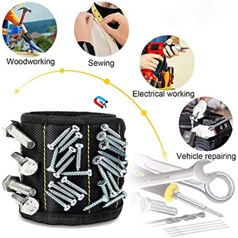 Nam châm mạnh đeo cổ tay để giữ vít đinh khoan bit đeo tay cầm dụng cụ thắt lưng