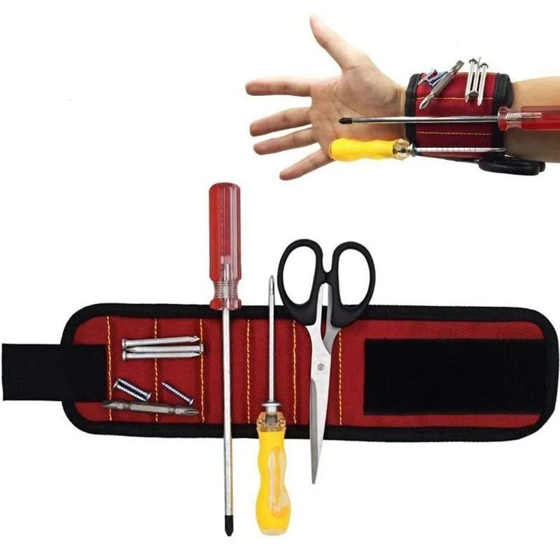 Magnetic cổ tay hỗ trợ băng với nam châm mạnh mẽ để giữ vít móng tay đeo dây đai hỗ trợ