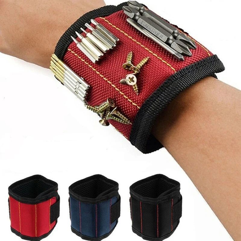 Magnetic cổ tay hỗ trợ băng với nam châm mạnh mẽ để giữ vít móng tay đeo dây đai hỗ trợ