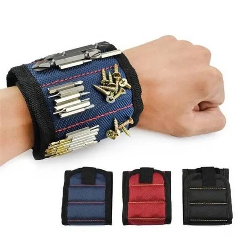 Vòng đeo cổ tay từ tính Túi dụng cụ di động Magnet Điện sĩ Vòng đeo tay dây đeo dụng cụ Vít móng khoan Bits vòng đeo tay