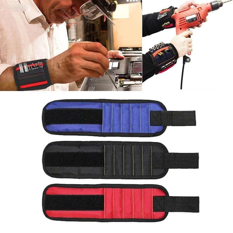 Chiếc đeo cổ tay từ tính Thẻ dụng cụ từ tính di động cho vít đinh đinh Bolt Bore Bit Repair Kit
