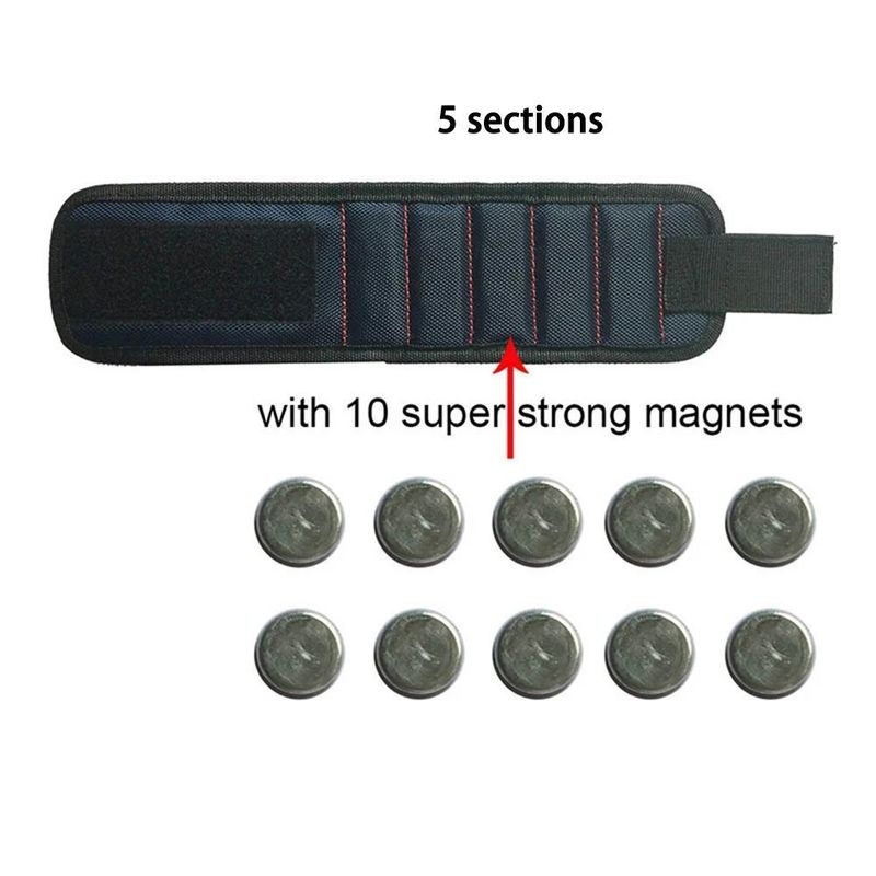 Chiếc đeo cổ tay từ tính Thẻ dụng cụ từ tính di động cho vít đinh đinh Bolt Bore Bit Repair Kit