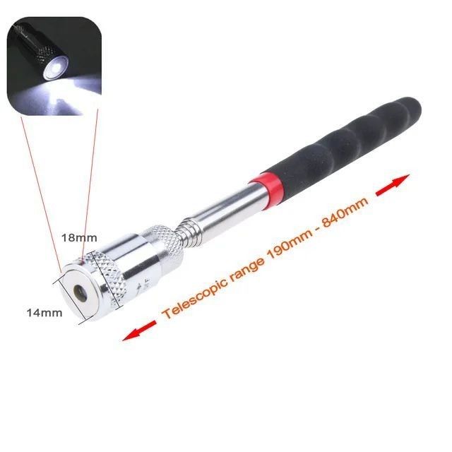 Đèn từ tính kính thiên văn di động Handy Tool Capacity for Picking Nut Bolt Extendable Pickup Rod Stick
