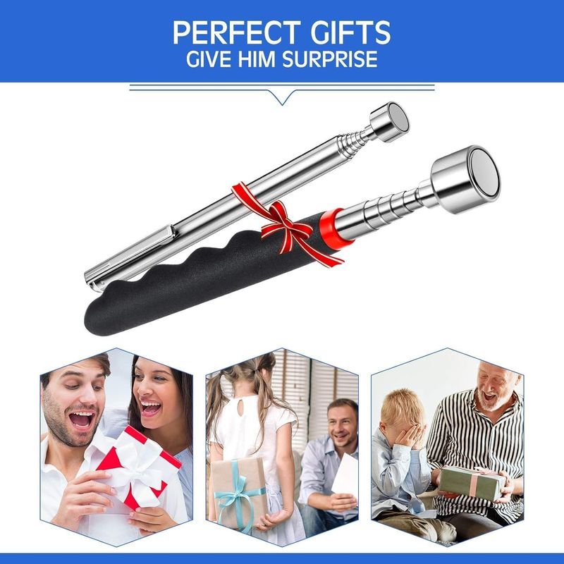Công cụ lấy đồ với đèn LED Cây đinh từ tính Cây đinh từ tính Chiếc đinh kim loại Công cụ từ tính Cây đinh kính thiên văn