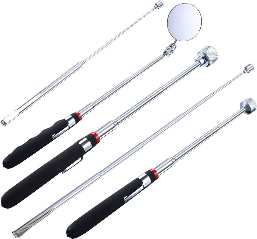 Công cụ lấy từ tính Cây lấy từ xa và gương kiểm tra quay 360 độ với đèn LED
